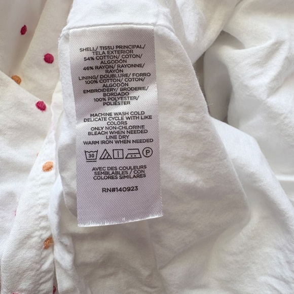 Loft Puff Sleeve Polka Dot Embroidered Tiered Dressb Size S Boho - Picture 12 of 14